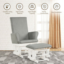 Load image into Gallery viewer, Baby Nursery Relax Rocker Rocking Chair Glider & Ottoman Set-Gray