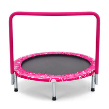 Load image into Gallery viewer, 36 Inch Kids Trampoline Mini Rebounder with Full Covered Handrail -Pink