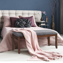 Load image into Gallery viewer, Upholstered Entryway Bench Footstool with Wood Legs