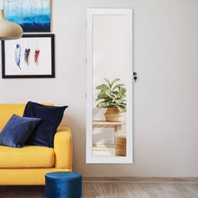 Load image into Gallery viewer, Door Mounted Lockable Mirrored Jewelry Cabinet with LED Lights