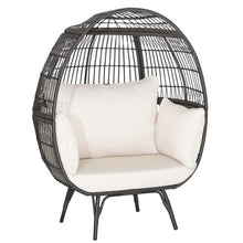 Load image into Gallery viewer, Oversized Patio Rattan Egg Lounge Chair with 4 Cushions-Brown