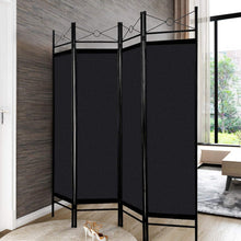 Load image into Gallery viewer, 4 Panels Metal Frame Room Private Folding Screen-Black