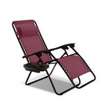 Load image into Gallery viewer, Outdoor Folding Zero Gravity Reclining Lounge Chair-Dark Red