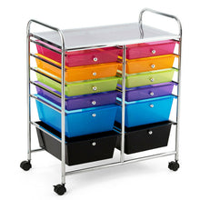 Load image into Gallery viewer, 12 Drawers Rolling Cart Storage Scrapbook Paper Organizer Bins-Multicolor