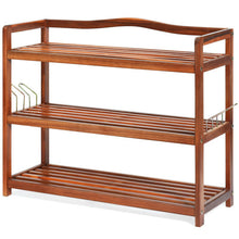 Load image into Gallery viewer, 3-Tier Wood Shoe Rack Freestanding Shoe Storage Organizer