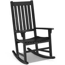 Load image into Gallery viewer, Indoor Outdoor Wooden High Back Rocking Chair-Black