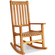 Load image into Gallery viewer, Indoor Outdoor Wooden High Back Rocking Chair-Natural