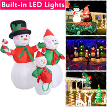 Load image into Gallery viewer, 4 ft Waterproof Inflatable Snowman Family Christmas Decoration