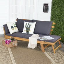 Load image into Gallery viewer, Patio Convertible Solid Wood Sofa with Cushion