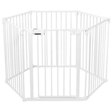 Load image into Gallery viewer, 6 Panel Wall-mount Adjustable Baby Safe Metal Fence Barrier-White