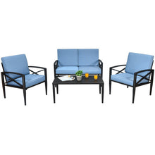 Load image into Gallery viewer, 4 Pieces Patio Furniture Set Aluminum Frame Cushioned Sofa