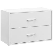 Load image into Gallery viewer, 2-Drawer Stackable Horizontal Storage Cabinet Dresser Chest with Handles-White