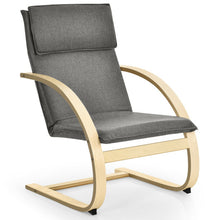 Load image into Gallery viewer, Modern Fabric Upholstered Bentwood Lounge Chair-Gray