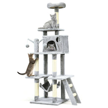 Load image into Gallery viewer, 66 Inch Cat Tree Condo Kitten Multi-Level Activity Center-Gray
