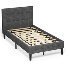 Load image into Gallery viewer, Platform Bed with Button Tufted Headboard-Gray