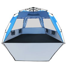 Load image into Gallery viewer, 3-4 Person Easy Pop Up Beach Tent UPF 50+ Portable Sun Shelter-Blue
