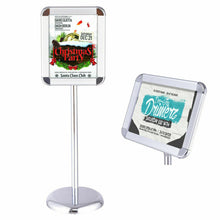 Load image into Gallery viewer, 8.5 Inch x 11Inch Graphic Adjustable Pedestal Poster Stand Aluminum Snap