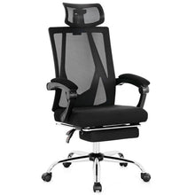 Load image into Gallery viewer, Ergonomic Recliner Mesh Office Chair with Adjustable Footrest-Black