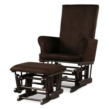 Load image into Gallery viewer, Wooden Baby Nursery Glider and Ottoman Cushion Set-Brown