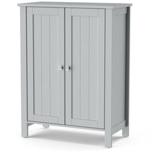 Load image into Gallery viewer, 2-Door Bathroom Floor Storage Cabinet Space Saver Organizer-Gray