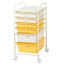Load image into Gallery viewer, 6 Drawers Rolling Storage Cart Organizer-Yellow