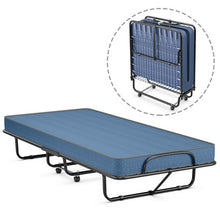 Load image into Gallery viewer, Rollaway Guest Bed with Sturdy Steel Frame and Wheels-Navy