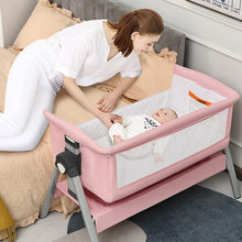 Load image into Gallery viewer, Portable Baby Bedside Sleeper with Adjustable Heights and Angle-Pink