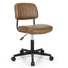 Load image into Gallery viewer, PU Leather Adjustable Office Chair Swivel Task Chair with Backrest-Brown
