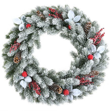 Load image into Gallery viewer, 24 Inch Electrostatic Flocked Christmas Wreath Holiday Decor with 175 PE Tips