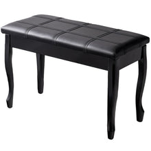 Load image into Gallery viewer, Solid Wood PU Leather Piano Bench with Storage-Black