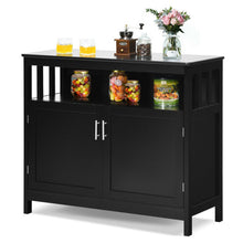 Load image into Gallery viewer, Kitchen Buffet Server Sideboard Storage Cabinet with 2 Doors and Shelf-Black