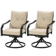 Load image into Gallery viewer, Set of 2 Patio Swivel Dining Chairs with Cushions