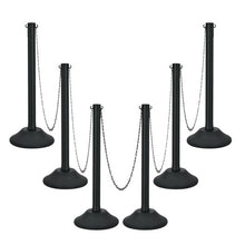 Load image into Gallery viewer, 6 Pieces Plastic Stanchion Post 36Inch Crowd Control Barrier with 5FT Link Chain