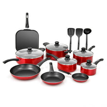 Load image into Gallery viewer, 17 Pieces Hard Anodized Nonstick Cookware Pots and Pans Set