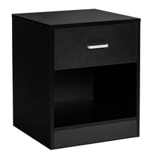 Load image into Gallery viewer, Modern Nightstand with Storage Drawer and Cabinet-Black