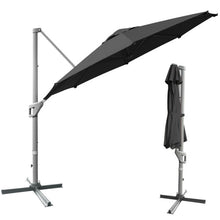 Load image into Gallery viewer, 11ft Patio Offset Umbrella with 360° Rotation and Tilt System-Gray