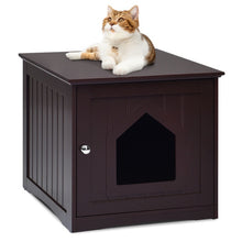 Load image into Gallery viewer, Sidetable Nightstand Weatherproof Multi-function Cat House-Brown