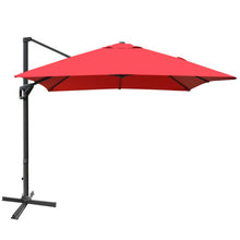 Load image into Gallery viewer, 10 x 13 Feet Rectangular Cantilever Umbrella with 360° Rotation Function-Red