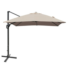 Load image into Gallery viewer, 10 x 13 Feet Rectangular Cantilever Umbrella with 360° Rotation Function-Brown