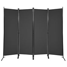 Load image into Gallery viewer, 4-Panel Room Divider with Steel Frame-Black