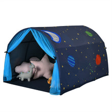 Load image into Gallery viewer, Kids Galaxy Starry Sky Dream Portable Play Tent with Double Net Curtain-Blue