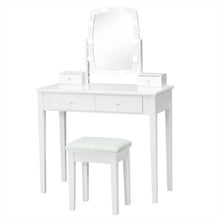 Load image into Gallery viewer, Vanity Table Set with Lighted Mirror for Bedroom and Dressing Room-White