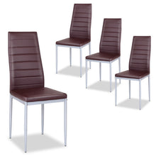 Load image into Gallery viewer, 4 pcs PVC Leather Dining Side Chairs Elegant Design -Coffee