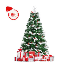 Load image into Gallery viewer, Snow Flocked Hinged Artificial Christmas Tree Pine Full Tree with 418 Branch Tips