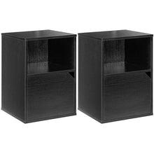 Load image into Gallery viewer, Set of 2 Nightstands Side End Table for Living Room-Black