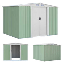 Load image into Gallery viewer, 6' x 8' Outdoor Storage Shed Tool House with Sliding Door-Light Green