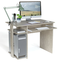 Load image into Gallery viewer, Compact Computer Desk with Slide-out Keyboard Tray and Storage Shelves-Natural