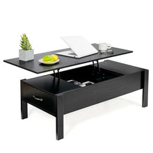 Load image into Gallery viewer, 47 Inch Lift Top Coffee Table with Hidden Compartment and Drawers-Black