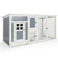 Load image into Gallery viewer, 63 Inch Large Wooden Chicken Coop with Run Box and PC Roof