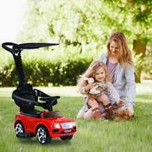 Load image into Gallery viewer, 3-in-1 Licensed Bentley Kids Push and Sliding Car with Canopy-Red
